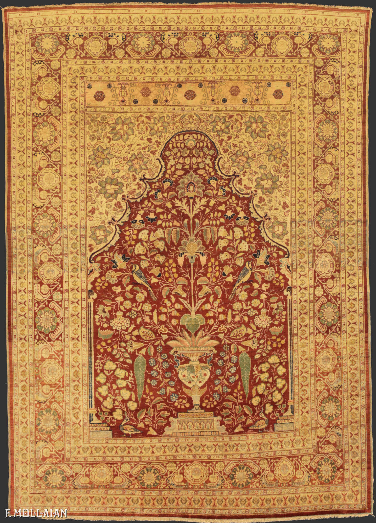 Tapis Persan Antique Tabriz Soie n°:62434697